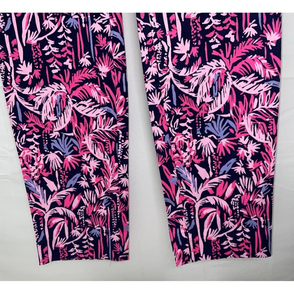 NWT Women's Lilly Pulitzer Kelly Skinny Ankle Pants Pink Palm Swing Of Things 00 - Picture 3 of 7